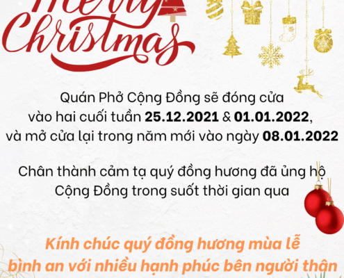Quán Phở Cộng Đồng Nghỉ Lễ Cuối Năm 2021