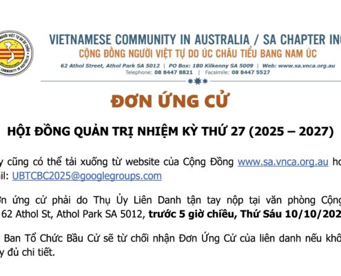 Đơn Ứng Cử HĐQT Nhiệm Kỳ 27